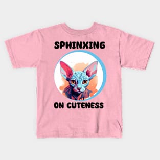 Sphinxing on Cuteness: The Endearing Adventures of Sphynx Kittens" Kids T-Shirt